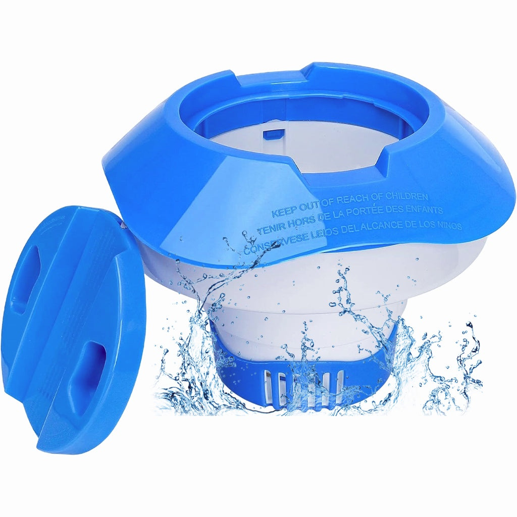 HASTHIP 8 Inch Pool Chlorine Floater with Lid Plastic Chlorine Tablets Dispenser Slowly Dissolving Swimming Pool Chlorine Floater HASTHIP 8 Inch Pool Chlorine Floater with Lid Plastic Chlorine Tablets Dispenser Slowly Dissolving Swimming Pool Chlorine Floater